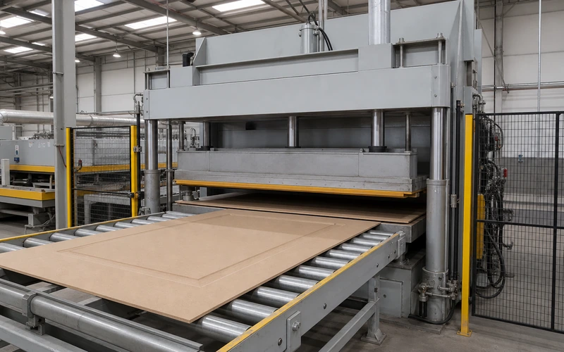 Door skin production line with hot press machinery