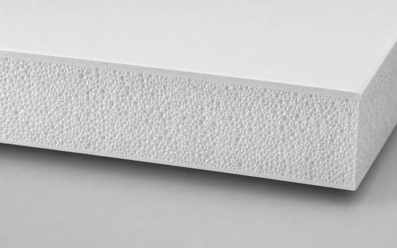 PVC foam board cross section showing cellular structure