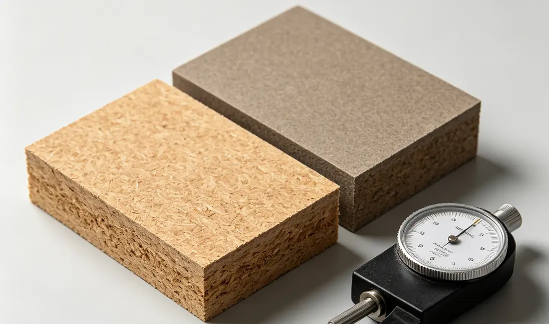 MDF vs HDF panels comparison with density measurement