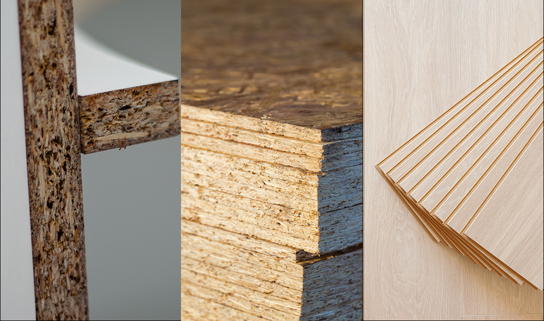 Particle board MDF plywood comparison side by side
