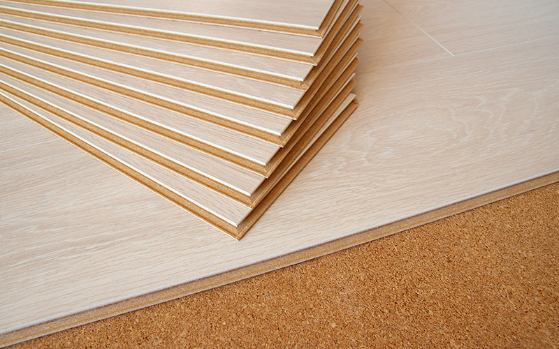 Standard MDF panel surface and edge close up